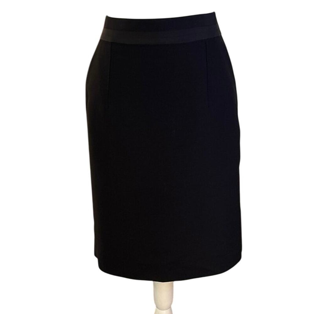🌻2/$20 Banana Republic 6 28 Pencil Skirt Black Minimal Capsule Office Wool Blend